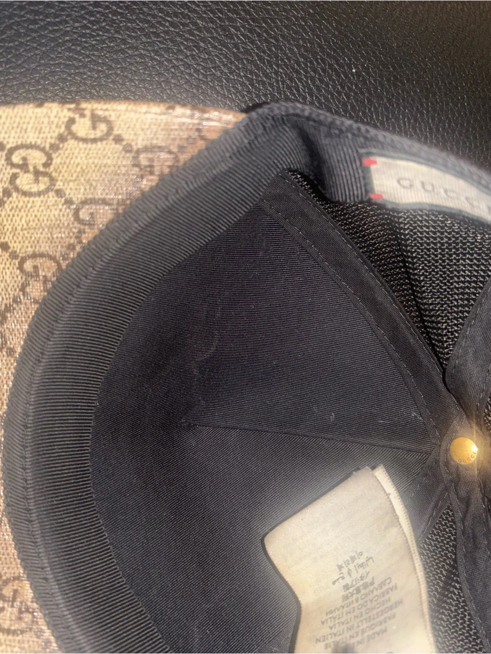 Gucci Beige/Brown GG Supreme Baseball Cap with Tiger Patches